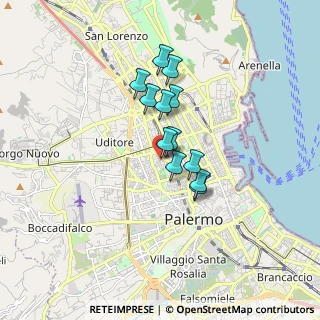 Mappa Via Turr Stefano, 90142 Palermo PA, Italia (1.3175)