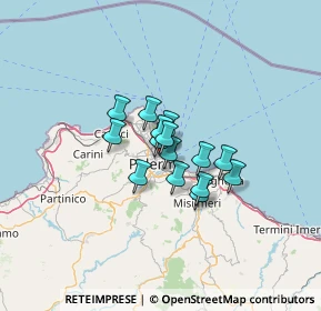 Mappa Via Gabriele Bonomo, 90134 Palermo PA, Italia (8.332)