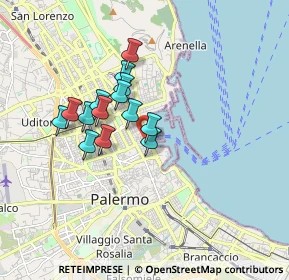 Mappa Via Gabriele Bonomo, 90134 Palermo PA, Italia (1.49643)