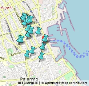 Mappa Via Gabriele Bonomo, 90134 Palermo PA, Italia (0.9815)
