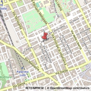 Mappa Via Catania, 58, 90141 Palermo, Palermo (Sicilia)