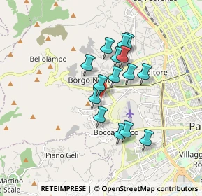 Mappa Piazza Sant Isidoro, 90136 Palermo PA, Italia (1.51333)