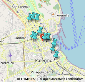 Mappa Via Caltanissetta, 90141 Palermo PA, Italia (1.29333)