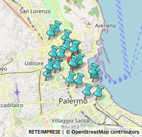 Mappa Via Caltanissetta, 90141 Palermo PA, Italia (1.2815)