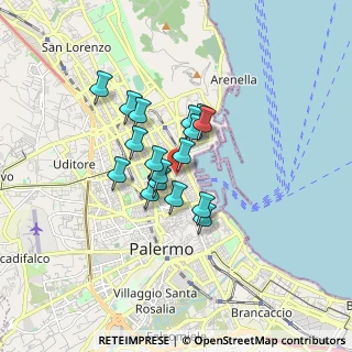 Mappa Via Empedocle, 90139 Palermo PA, Italia (1.28294)