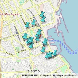 Mappa Via Empedocle, 90139 Palermo PA, Italia (0.868)