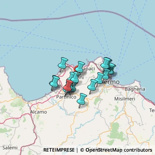 Mappa Via Peloritani, 90044 Carini PA, Italia (11.0805)