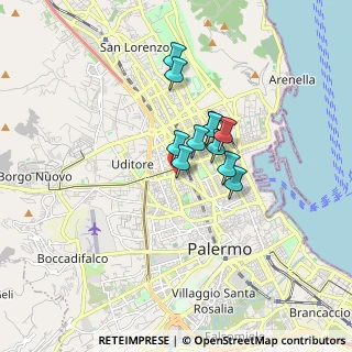 Mappa Via I. Pizzetti, 90145 Palermo PA, Italia (1.23636)