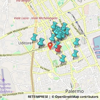 Mappa Via I. Pizzetti, 90145 Palermo PA, Italia (0.722)