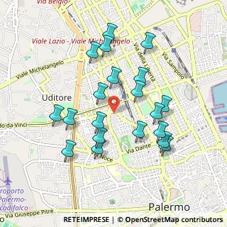 Mappa Via I. Pizzetti, 90145 Palermo PA, Italia (1.007)