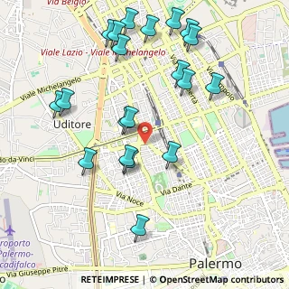 Mappa Via I. Pizzetti, 90145 Palermo PA, Italia (1.269)
