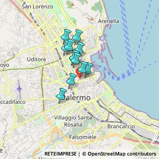 Mappa Piazzale Ungheria, 90141 Palermo PA, Italia (1.25583)