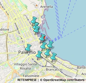 Mappa P.za Capitaneria di Porto, 90133 Palermo PA, Italia (1.45455)