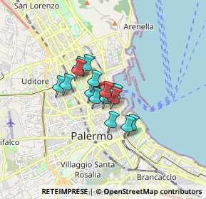 Mappa Via Riccardo Wagner, 90127 Palermo PA, Italia (1.10333)