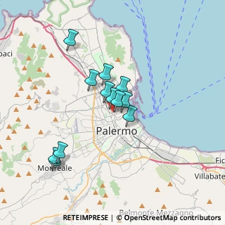 Mappa Via Guglielmo Marconi, 90141 Palermo PA, Italia (3.15333)