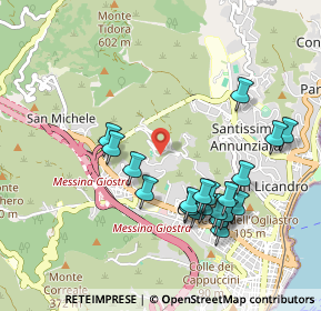 Mappa Salita Tre Monti, 98152 Messina ME, Italia (1.1105)
