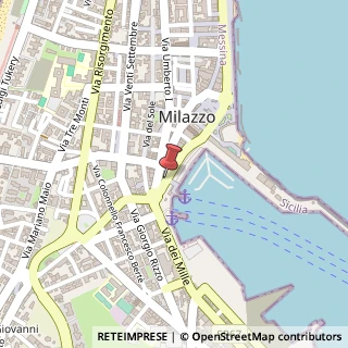 Mappa Via Ammiraglio Luigi Rizzo, 9, 98057 Milazzo, Messina (Sicilia)