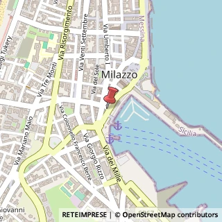 Mappa Via Ammiraglio Luigi Rizzo, 10, 98057 Milazzo, Messina (Sicilia)