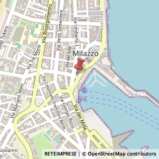 Mappa Via Ammiraglio Luigi Rizzo, 31, 98057 Milazzo, Messina (Sicilia)
