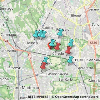 Mappa Via Edison Thomas, 20821 Meda MB, Italia (1.225)