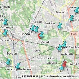 Mappa Via Edison Thomas, 20821 Meda MB, Italia (3.07143)