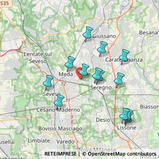 Mappa Via Edison Thomas, 20821 Meda MB, Italia (3.84615)