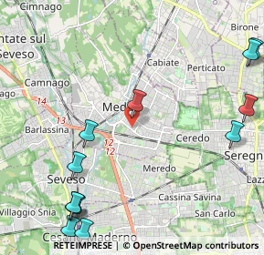 Mappa Via San Francesco Saverio, 20821 Meda MB, Italia (2.9675)