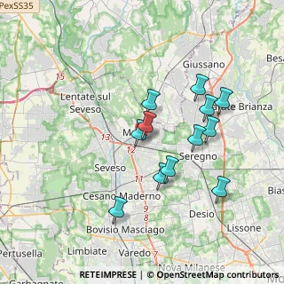 Mappa Via San Francesco Saverio, 20821 Meda MB, Italia (3.2425)