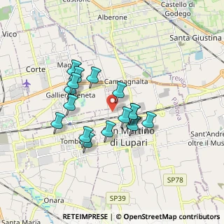 Mappa Via Strà, 35018 San Martino di Lupari PD, Italia (1.43)
