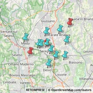 Mappa Via C. Correnti, 20831 Seregno MB, Italia (2.89077)