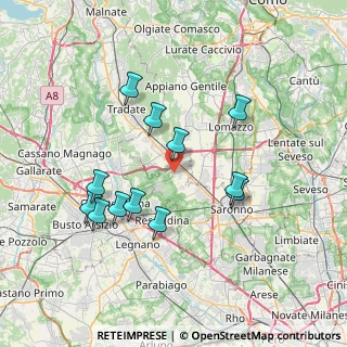 Mappa Via Santa Sofia, 21040 Cislago VA, Italia (7.00833)