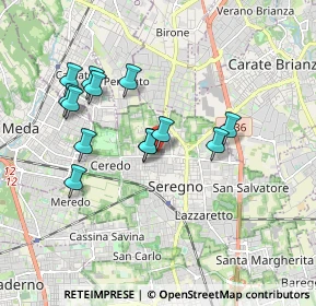 Mappa Via San Vitale, 20831 Seregno MB, Italia (1.65385)