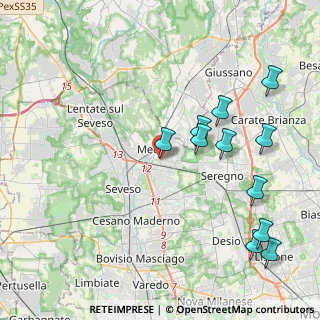 Mappa Via S. Francesco Saverio, 20821 Meda MB, Italia (4.59818)