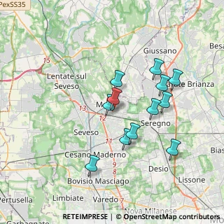 Mappa Via S. Francesco Saverio, 20821 Meda MB, Italia (3.20917)