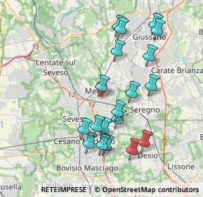 Mappa Via S. Francesco Saverio, 20821 Meda MB, Italia (3.79737)