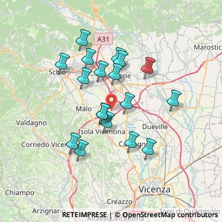 Mappa Via Rossi, 36030 Villaverla VI, Italia (6.48)