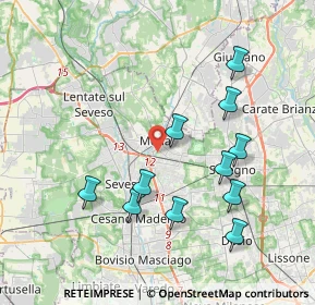 Mappa Viale Cimitero, 20821 Meda MB, Italia (3.84091)
