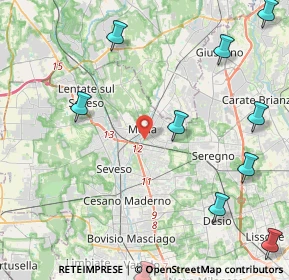 Mappa Viale Cimitero, 20821 Meda MB, Italia (6.13)