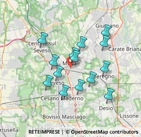 Mappa Viale Cimitero, 20821 Meda MB, Italia (3.01786)