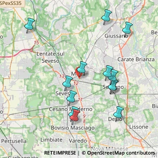 Mappa Viale Cimitero, 20821 Meda MB, Italia (4.28462)