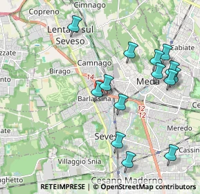 Mappa Via Bernardino Luini, 20825 Barlassina MB, Italia (2.12571)