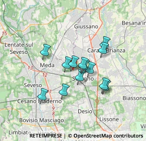 Mappa Via Belluno, 20831 Seregno MB, Italia (2.54)