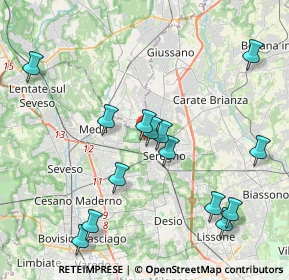 Mappa Via Belluno, 20831 Seregno MB, Italia (4.34071)