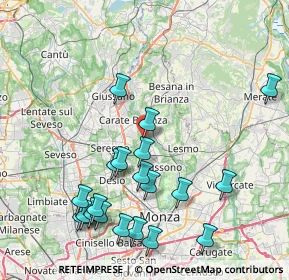 Mappa Via Achille Grandi, 20847 Albiate MB, Italia (9.05)