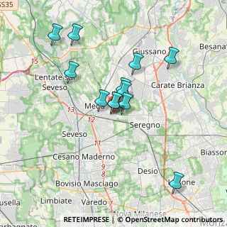 Mappa Via T. Edison, 20821 Meda MB, Italia (3.09917)