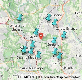 Mappa Via T. Edison, 20821 Meda MB, Italia (3.68077)