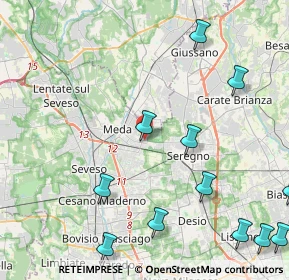 Mappa Via T. Edison, 20821 Meda MB, Italia (5.99385)