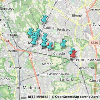 Mappa Via T. Edison, 20821 Meda MB, Italia (1.32214)