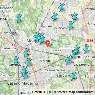 Mappa Via T. Edison, 20821 Meda MB, Italia (2.5635)