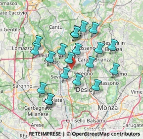 Mappa Via De Gasperi, 20821 Meda MB, Italia (6.432)